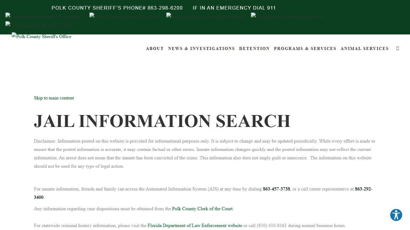 Jail Inquiry | Polk County Sheriff's Office